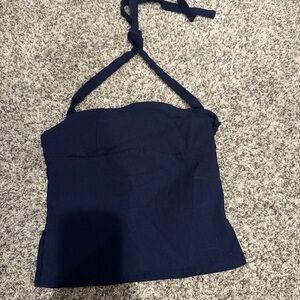 Edikted Dark Blue Halter Tank Top